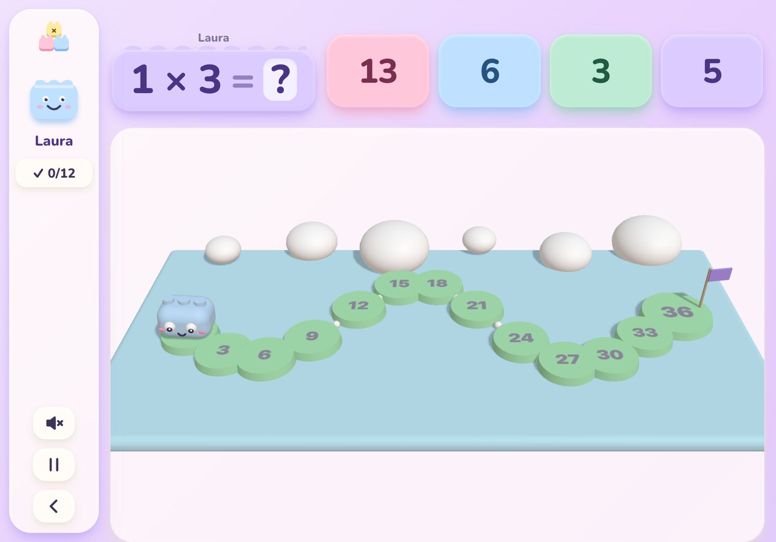 Een spel: de kikker en de waterlelies